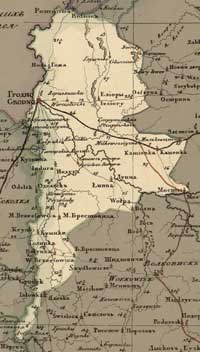 Mapa powiatu grodzieńskiego, 1820 rok