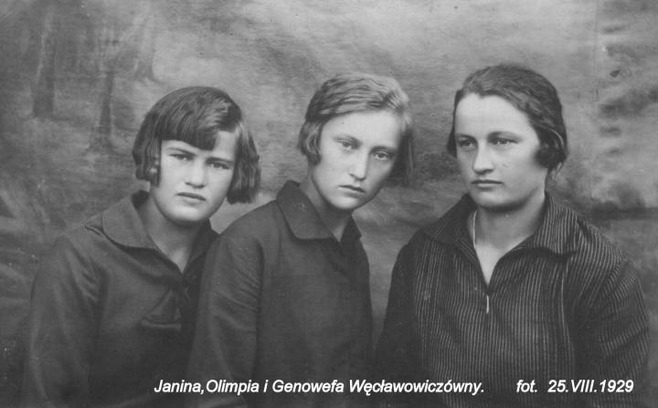 Żeńska część rodzeństwa z Ohłobliszek. Był jeszcze Witold i Bolesław.