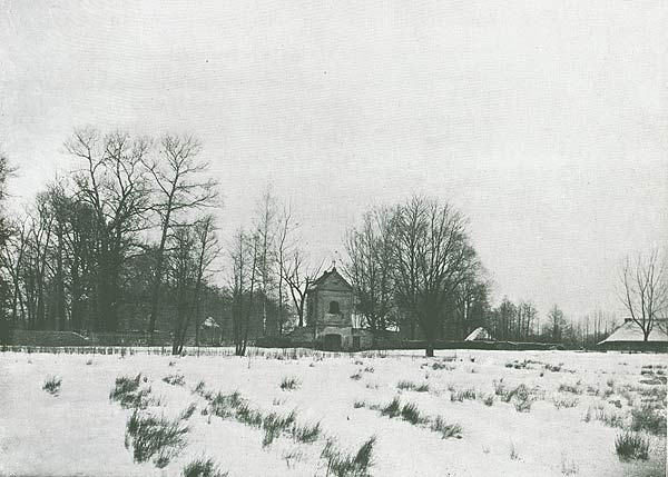 Рэшткі кляштара кармэлітаў ва ўрочышчы Крупчыцы<br>здымак І. Аткінсона 1899 г.