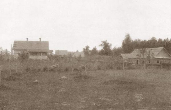 Хутар, утвораны на надзельных землях сялян вёскі Кляпчэва Сенненскага павета, Магілёўскай губерні. Фота 1908г.