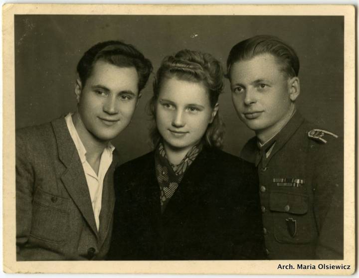 Leon Olsiewicz (z prawej). Wanda Rynkiewicz (kuzynka)
