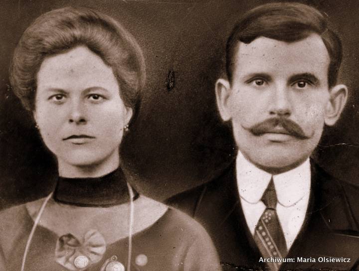 Albina Olsiewicz z domu Rynkiewicz z mężem Maksymilianem Olsiewiczem.