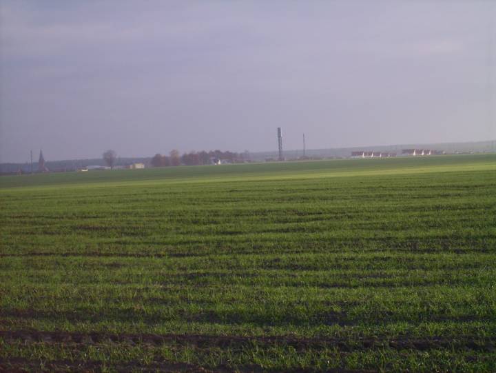 Widok na miasteczko od strony Łyntupskiej Drogi. Widoczny kościół, szkoła, wieża ciśnień, nowe budynki mieszkalne.