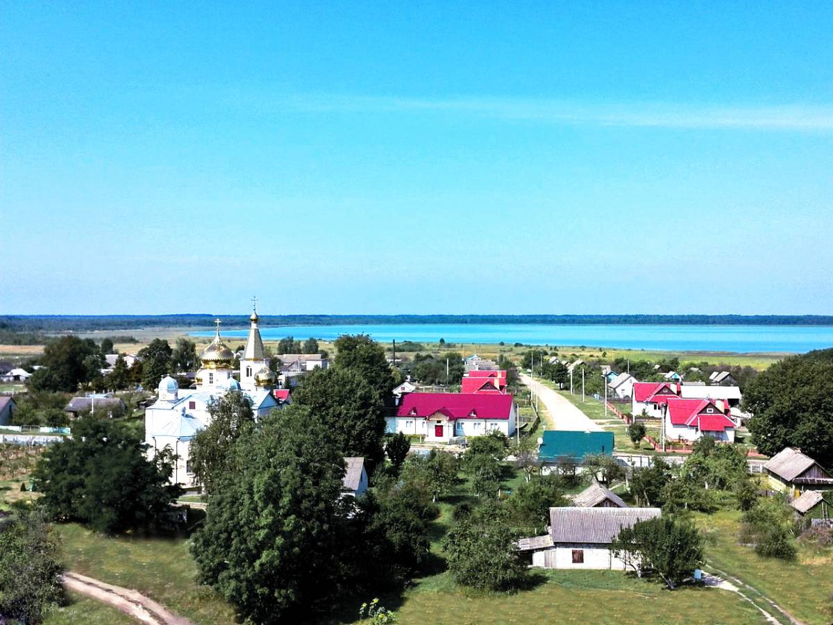 д.Орехово, улица Суворова с видом на Ореховское озеро. 2014г.