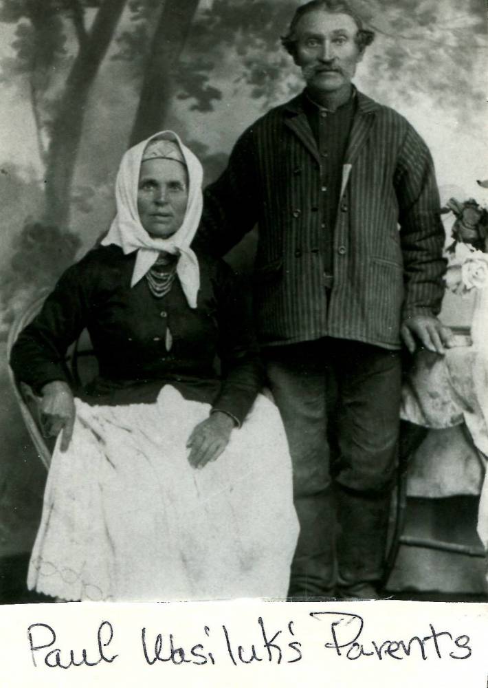 Feodor Wasiljuk (b. approx 1855) and his wife (name unknown).  Photo taken approx 1900 - 1910 
