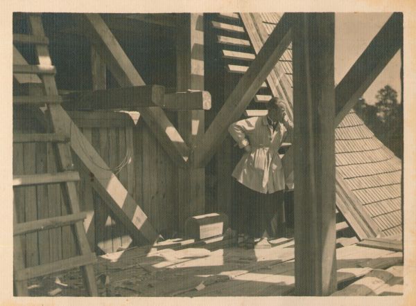 Ксёнз Пётр Байкевіч, на будоўлі касцёлў. Фота 1930г.