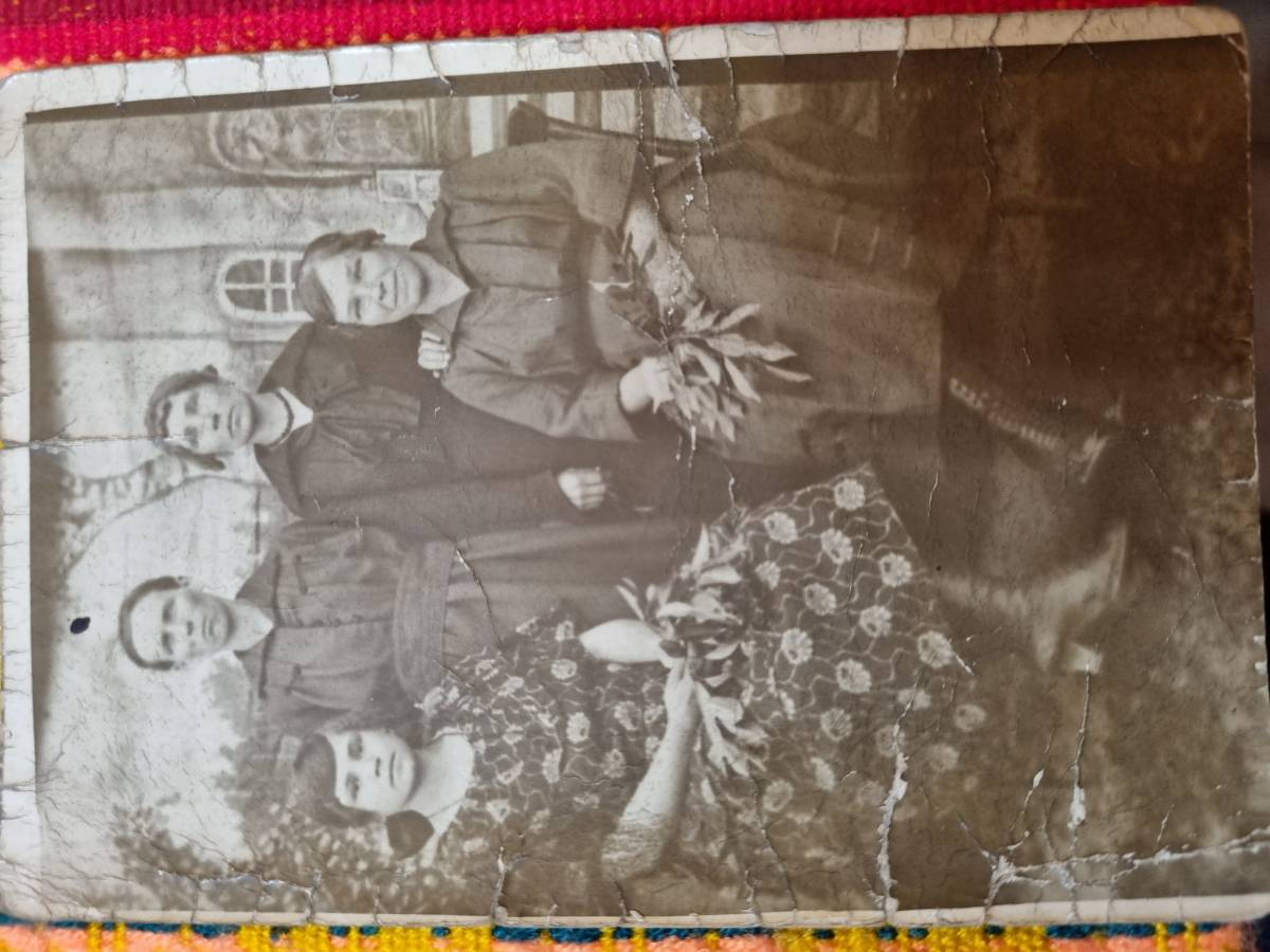 Sitting, on the right, my grandfather's sister, Sabinia Rodź. Behind her, my grandmother Bronislawa Rodź(Szabliński).