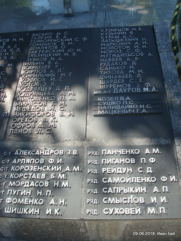 Фамилии погибших