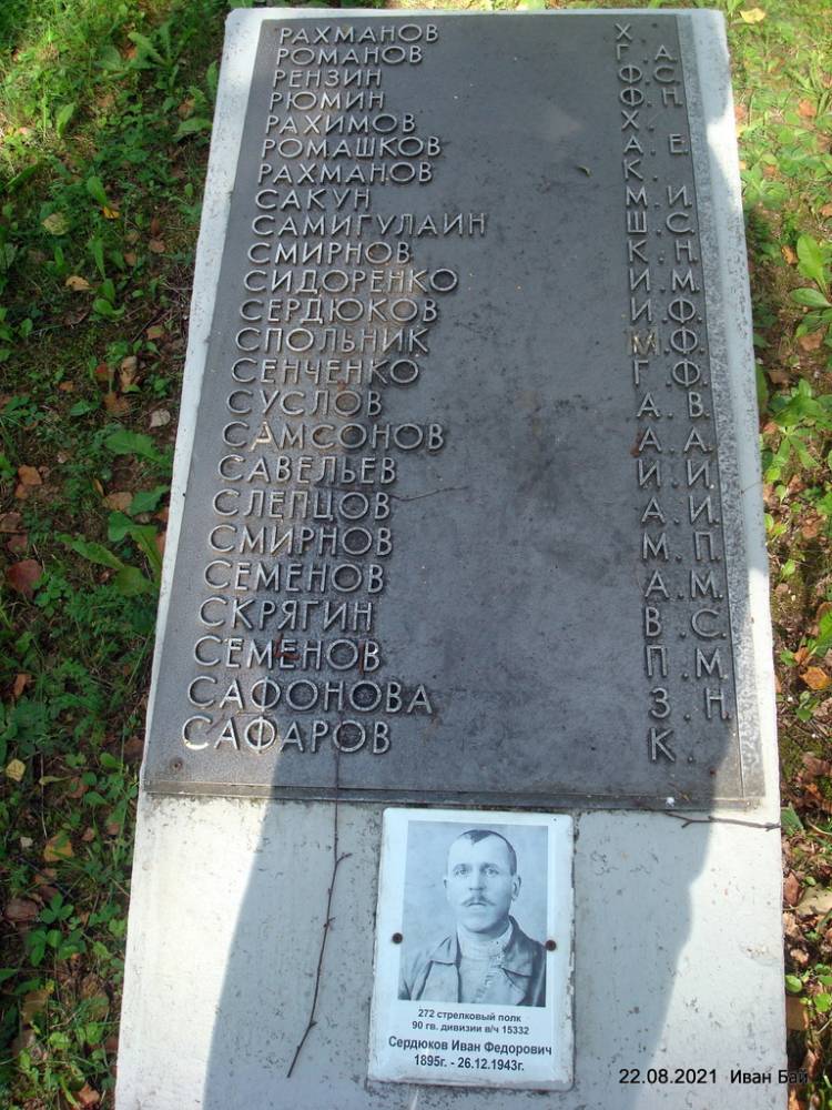 Фамилии захороненых