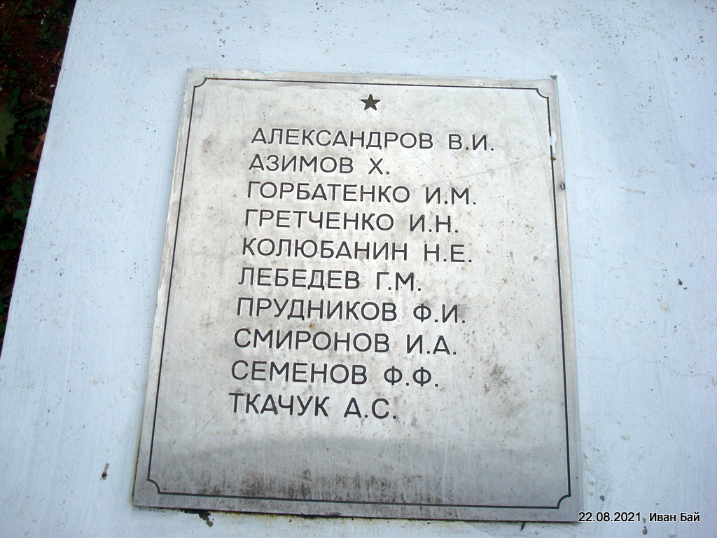 Фамилии захороненых в Братской могиле