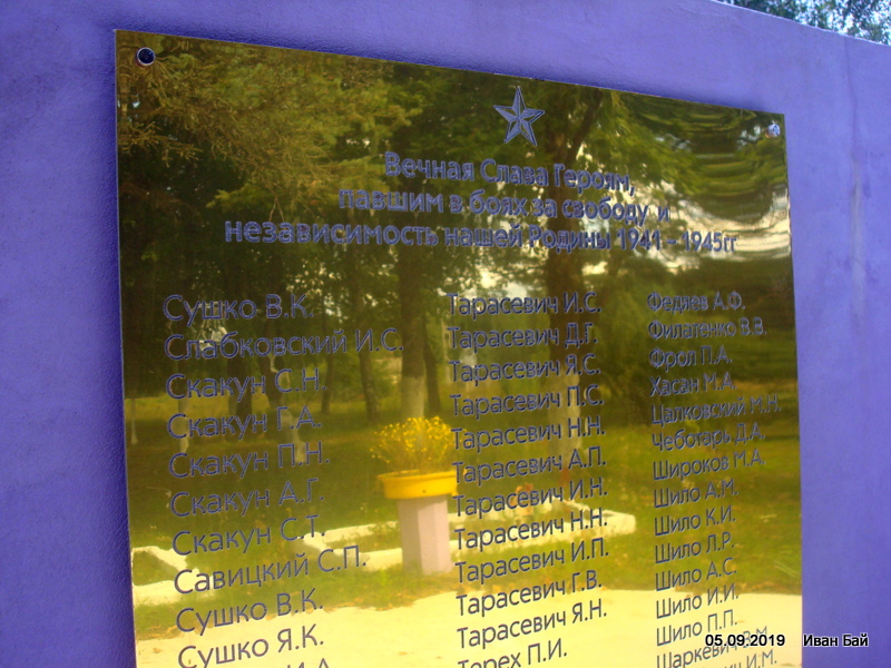 Таблица с фамилиями погибших Таблица с фамилиями погибших