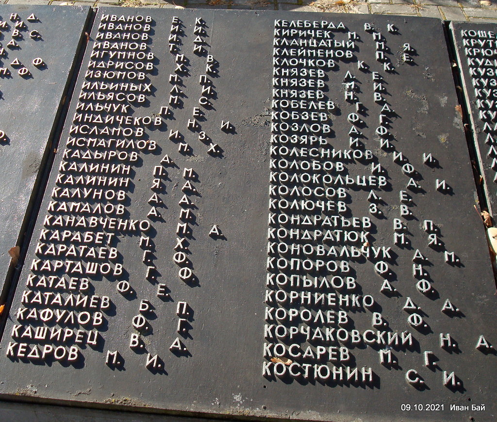 Имена захороненных в Братской могиле