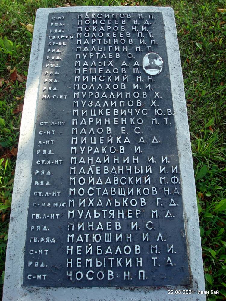 Фамилии захороненых