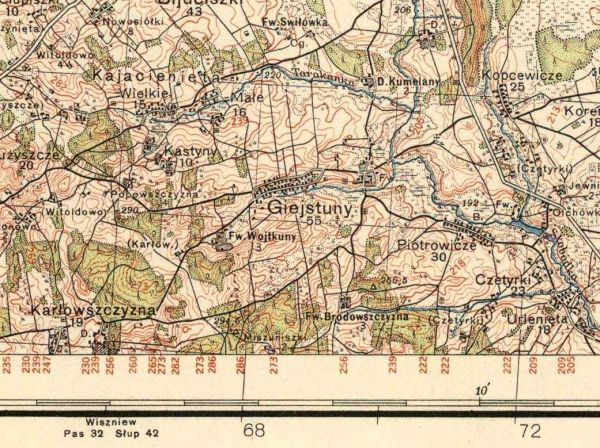 Wojtkuny, folwark mapa 1923r.